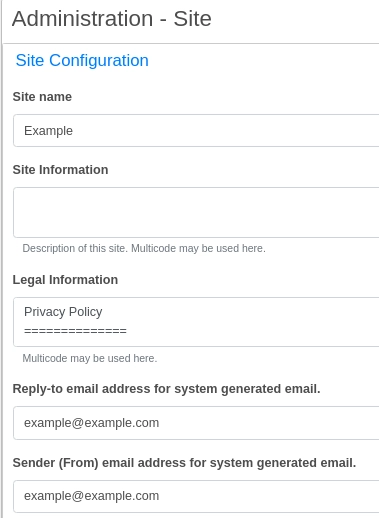 Streams site settings